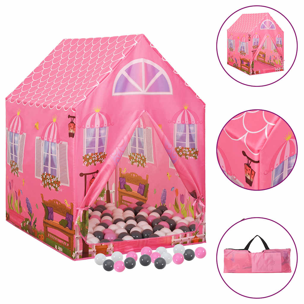 vidaXL Cort de joacă pentru copii cu 250 bile, roz, 69x94x104 cm vidaXL Cort de joacă pentru copii cu 250 bile, roz, 69x94x104 cm