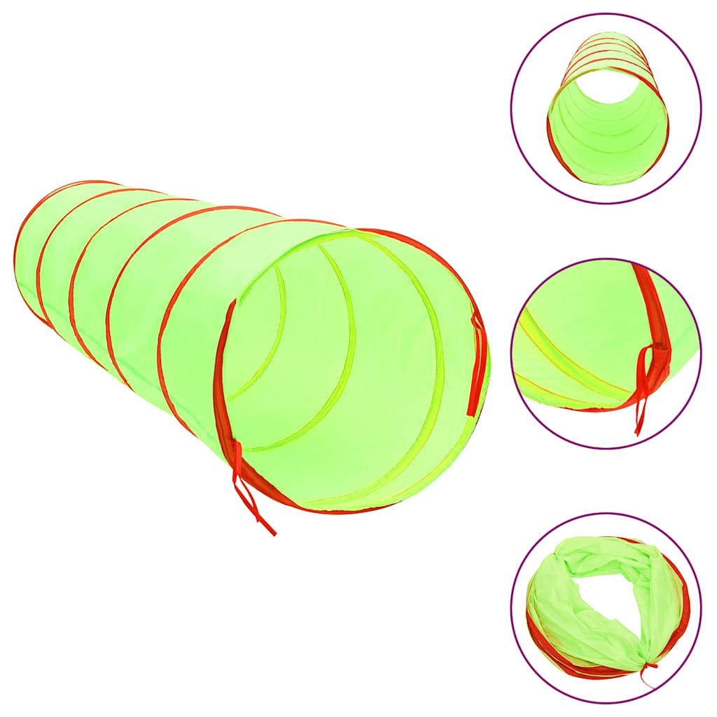 vidaXL Tunel de joacă pt copii, 250 bile, verde, 175 cm, poliester