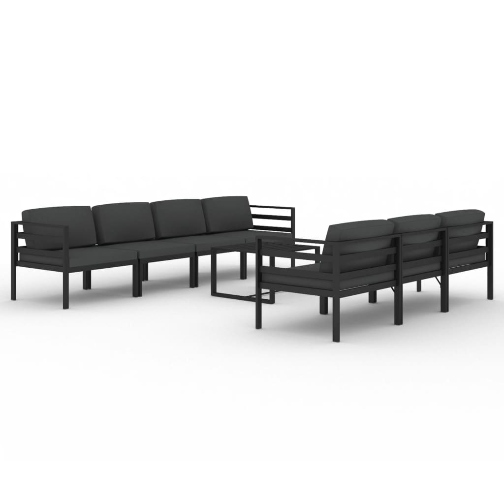 vidaXL Set mobilier de grădină cu perne, 8 piese, antracit, aluminiu
