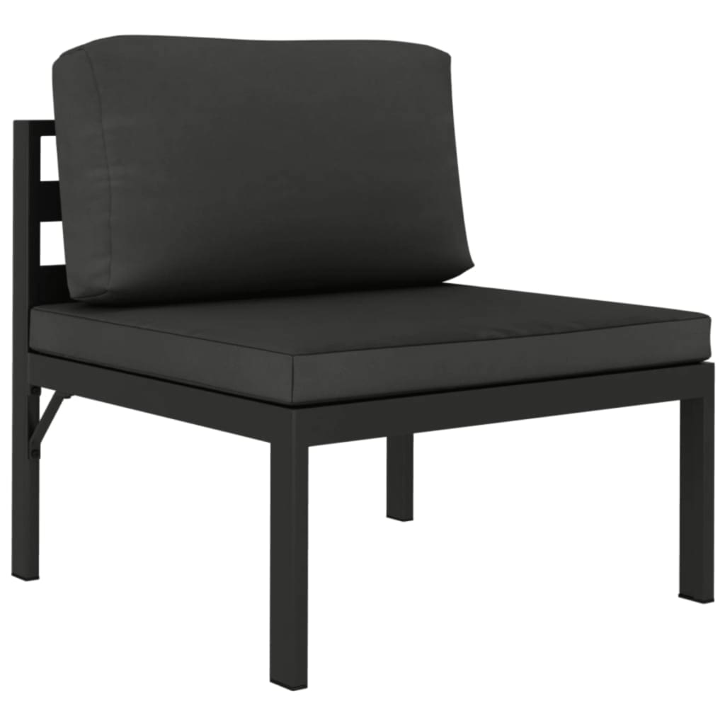 vidaXL Set mobilier de grădină cu perne, 9 piese, antracit, aluminiu vidaXL Set mobilier de grădină cu perne, 9 piese, antracit, aluminiu