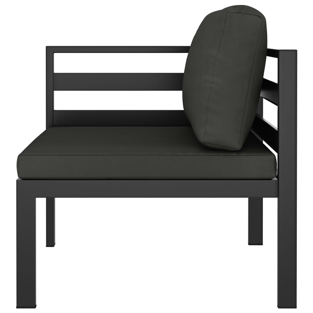vidaXL Set mobilier de grădină cu perne, 9 piese, antracit, aluminiu vidaXL Set mobilier de grădină cu perne, 9 piese, antracit, aluminiu