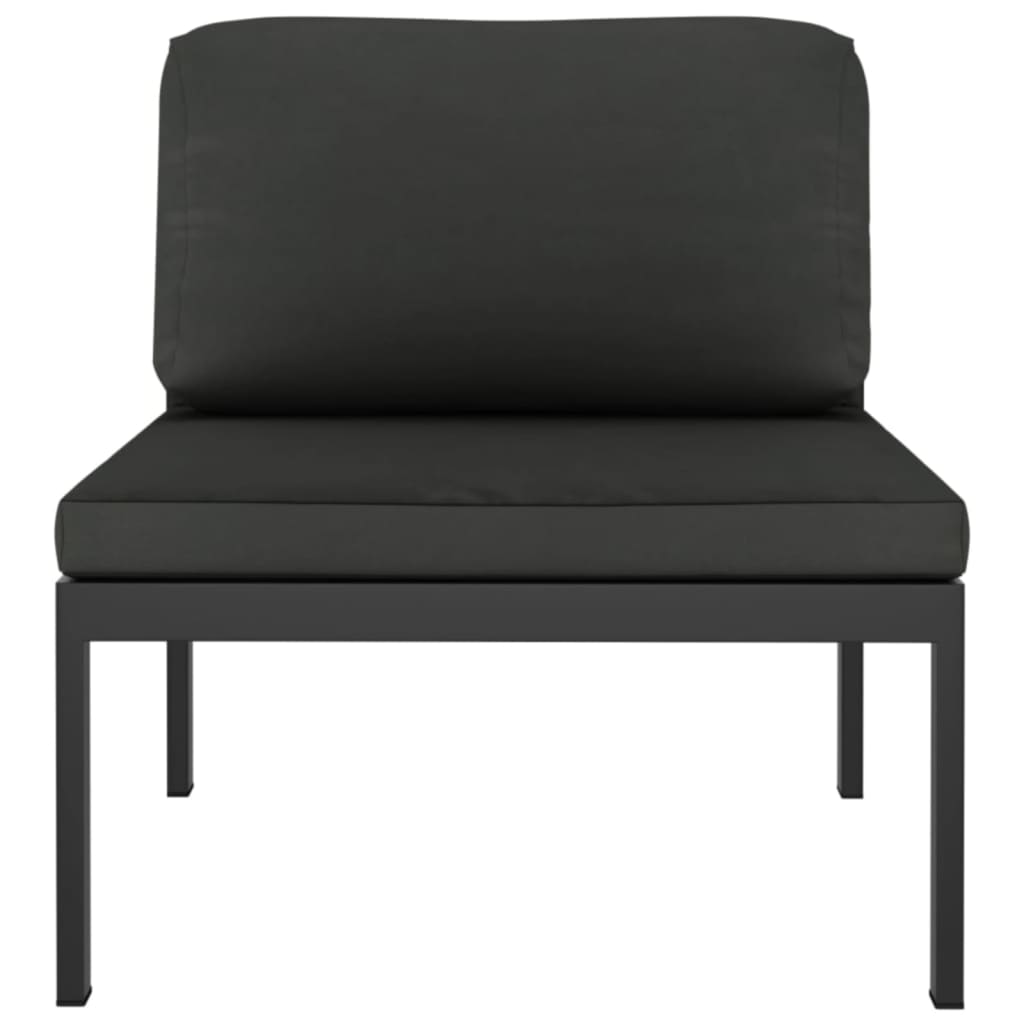vidaXL Set mobilier de grădină cu perne, 9 piese, antracit, aluminiu vidaXL Set mobilier de grădină cu perne, 9 piese, antracit, aluminiu