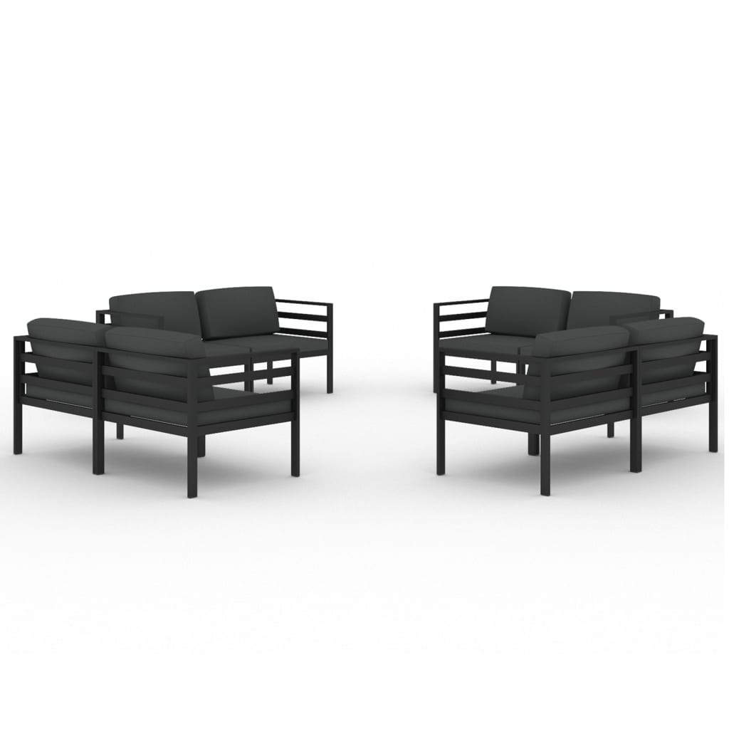 vidaXL Set mobilier de grădină cu perne, 8 piese, antracit, aluminiu