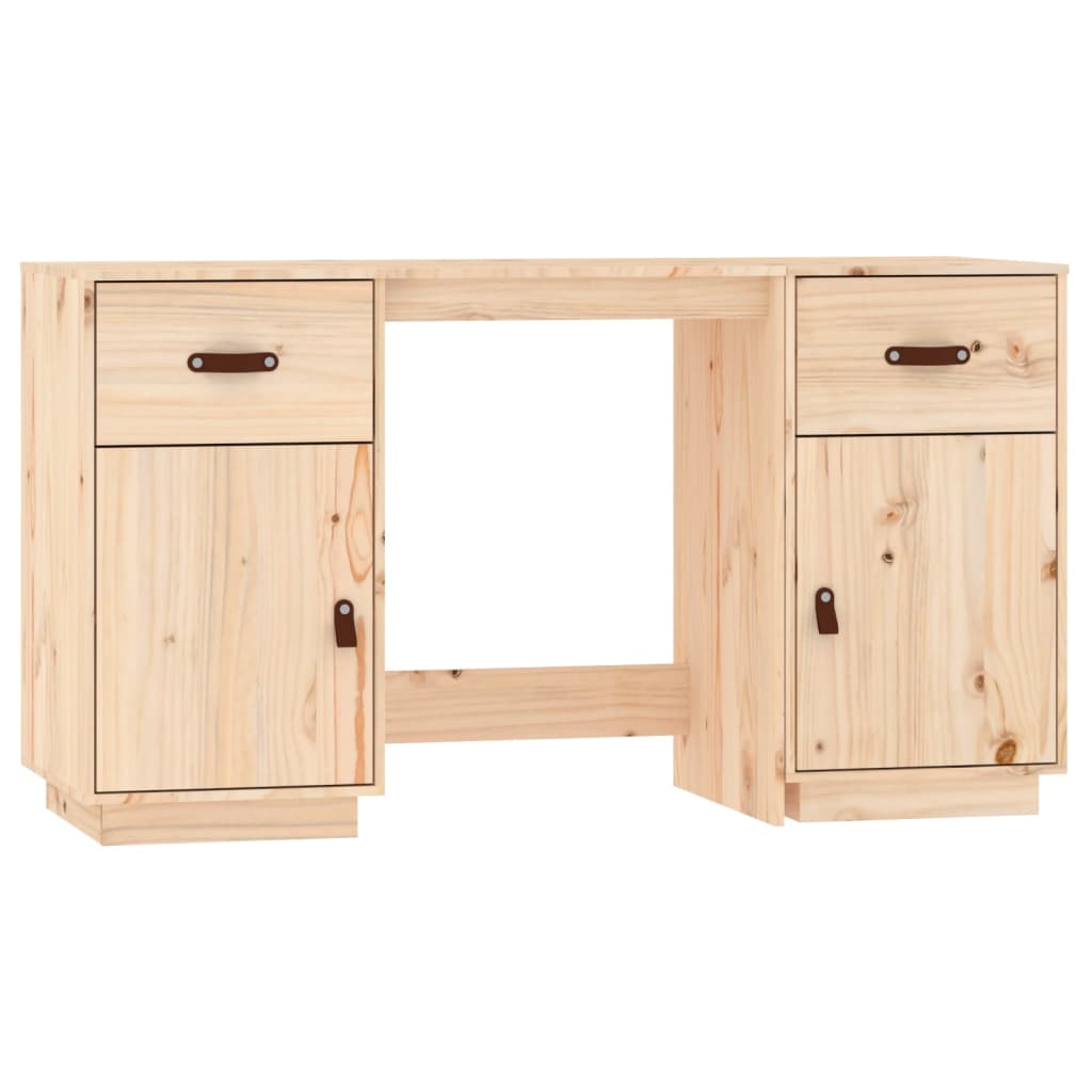 vidaXL Birou cu dulapuri, 135x50x75 cm, lemn masiv de pin