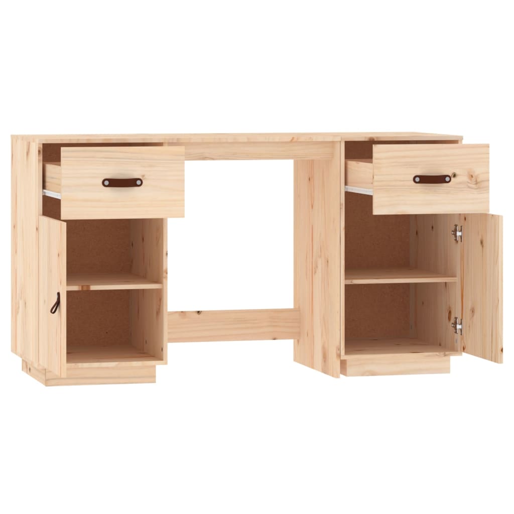 vidaXL Birou cu dulapuri, 135x50x75 cm, lemn masiv de pin