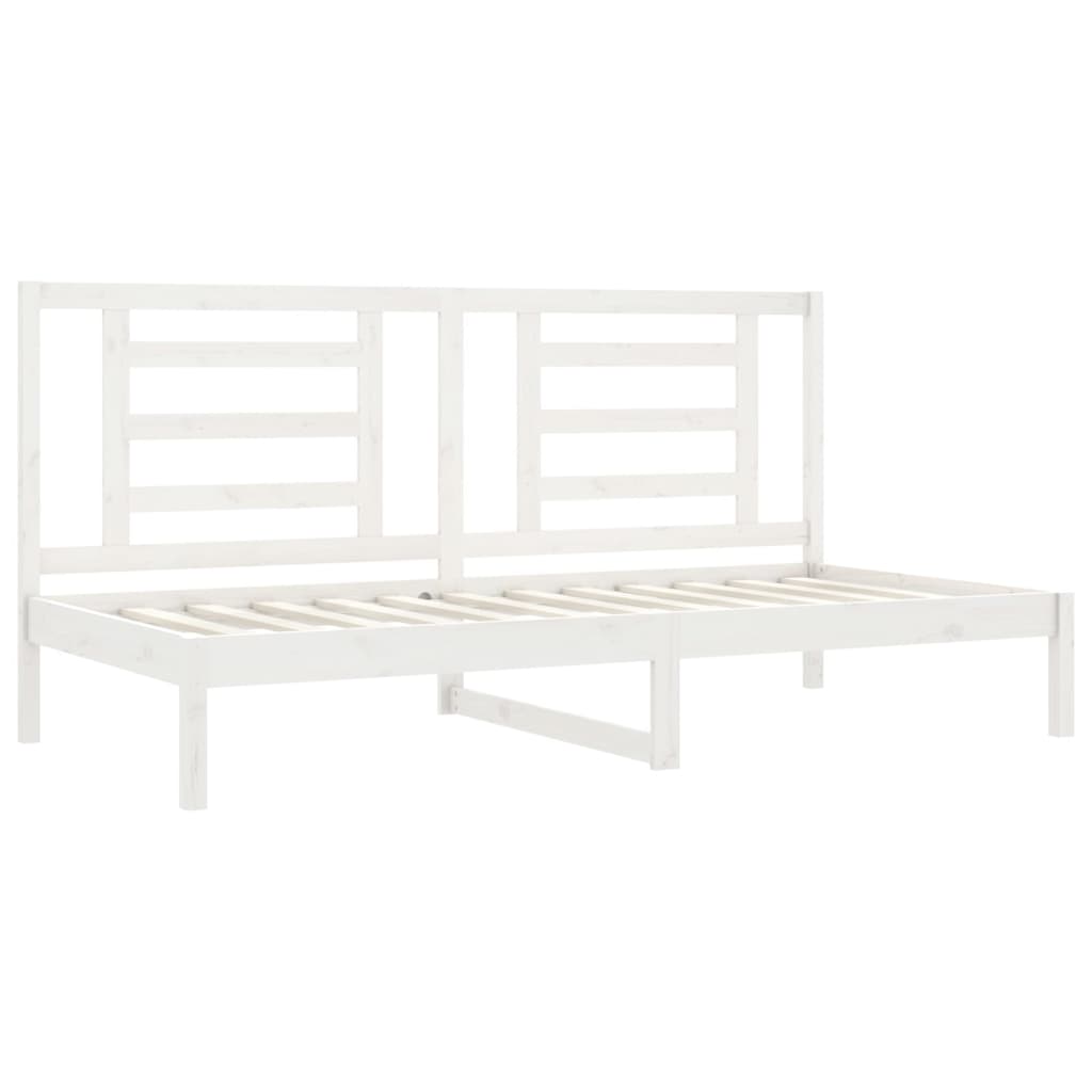 vidaXL Pat de zi fără saltea, alb, 80x200 cm, lemn masiv pin vidaXL Pat de zi fără saltea, alb, 80x200 cm, lemn masiv pin