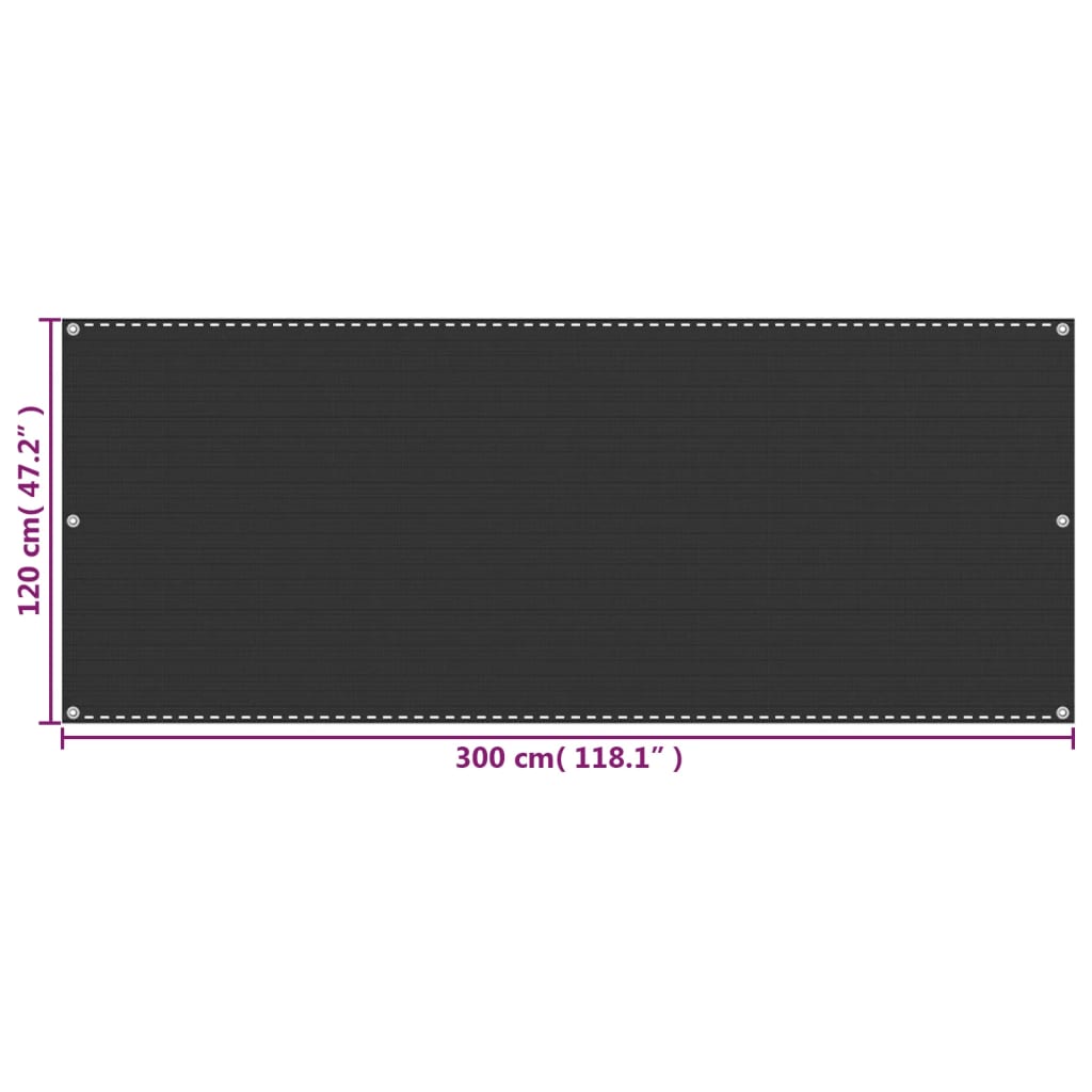 vidaXL Paravan de balcon, antracit, 120x300 cm, HDPE vidaXL Paravan de balcon, antracit, 120x300 cm, HDPE