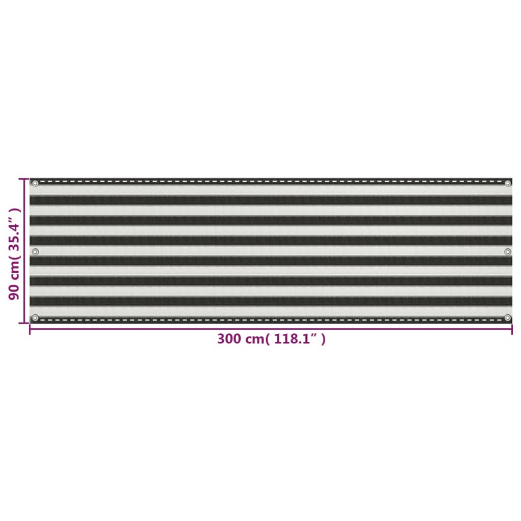 vidaXL Paravan de balcon, antracit și alb, 90 x 300 cm, HDPE