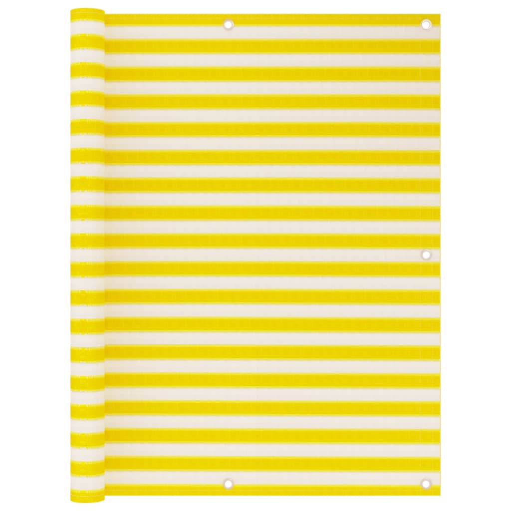 vidaXL Paravan de balcon, galben și alb, 120x500 cm, HDPE