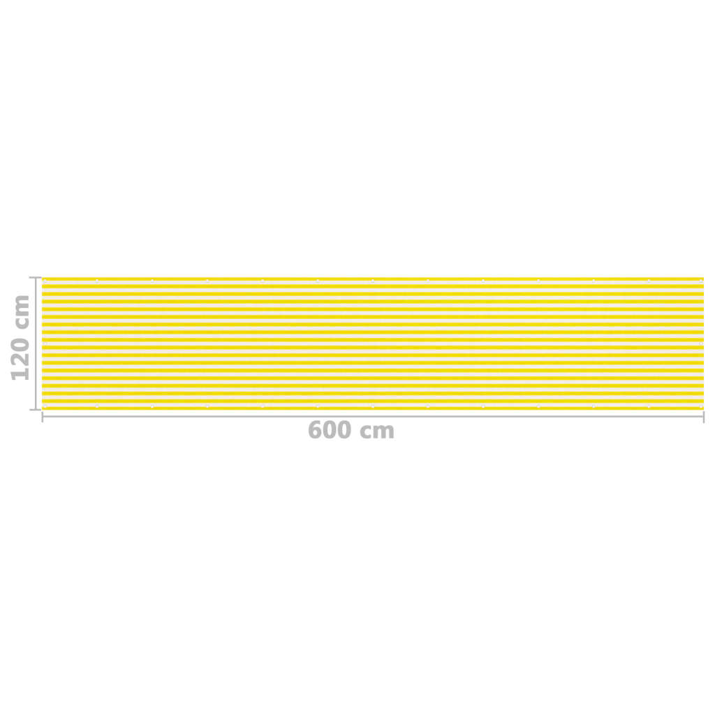 vidaXL Paravan de balcon, galben și alb, 120x600 cm, HDPE