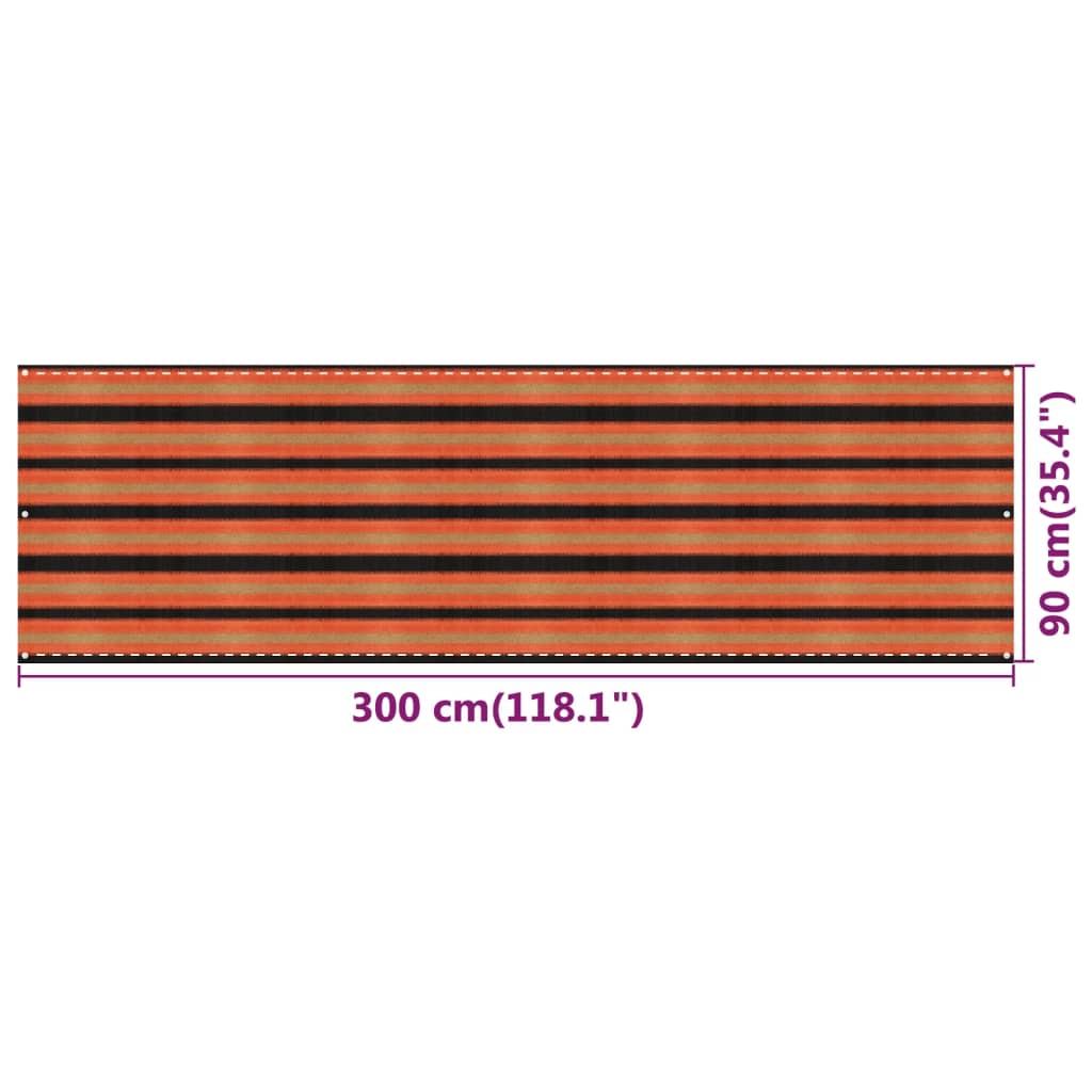 vidaXL Paravan de balcon, multicolor, 90x300 cm, HDPE