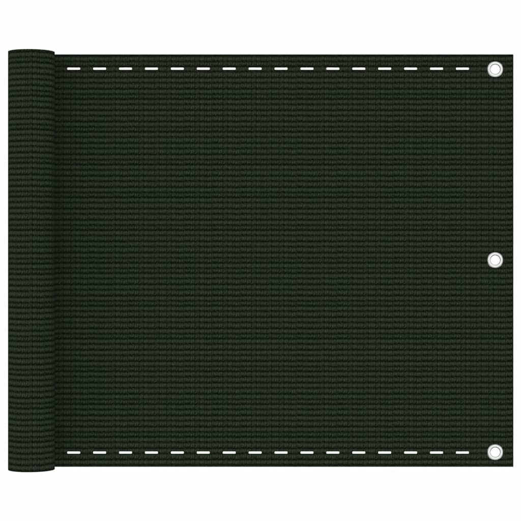 vidaXL Paravan de balcon, verde închis, 75x500 cm, HDPE vidaXL Paravan de balcon, verde închis, 75x500 cm, HDPE