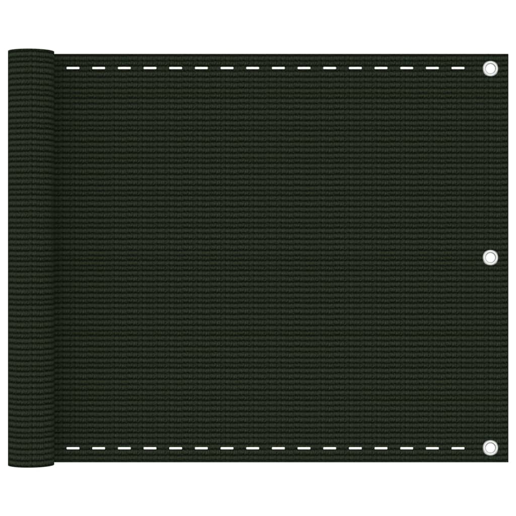 vidaXL Paravan pentru balcon, verde închis, 75x600 ,HDPE
