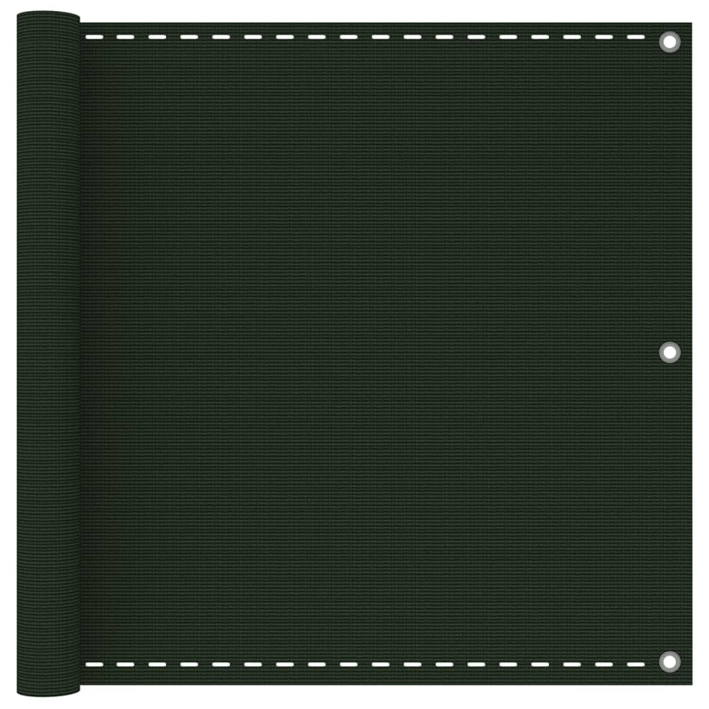 vidaXL Paravan de balcon, verde închis, 90x400 cm, HDPE