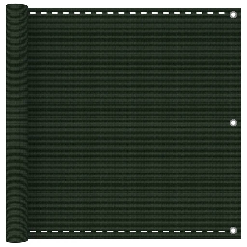 vidaXL Paravan de balcon, verde închis, 90x500 cm, HDPE