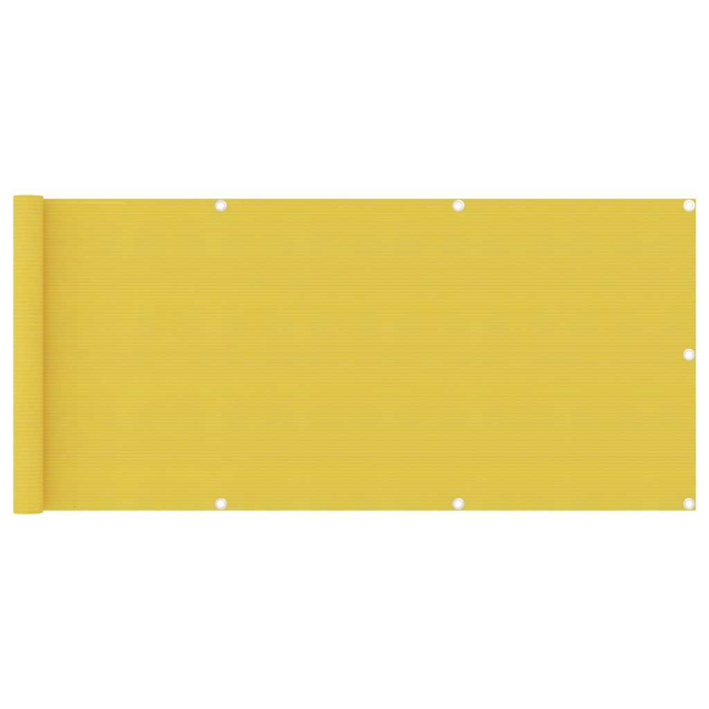 vidaXL Paravan pentru balcon, galben, 75 x 400 cm, HDPE