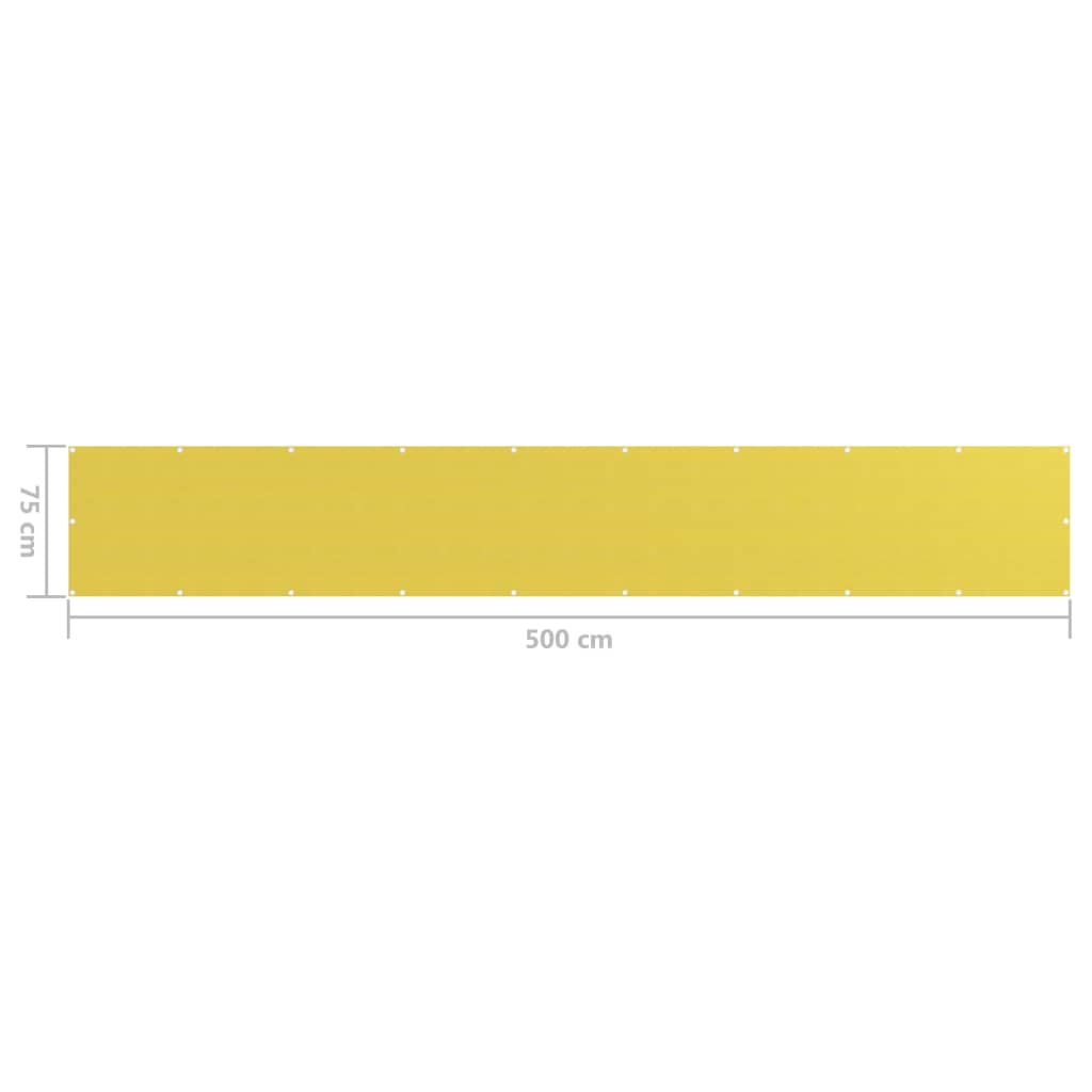 vidaXL Paravan de balcon, galben, 75 x 500 cm, HDPE