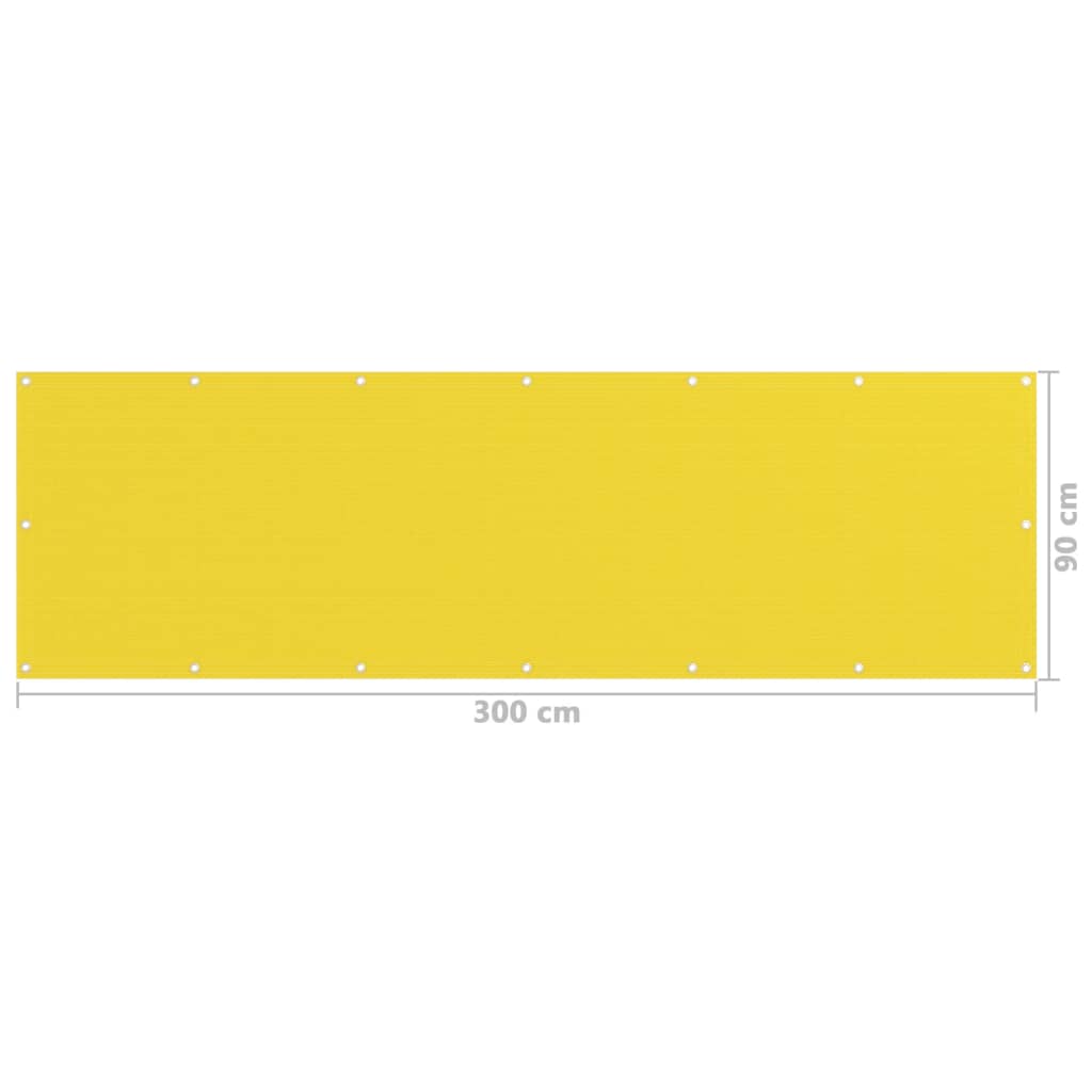 vidaXL Paravan de balcon, galben, 90x300 cm, HDPE