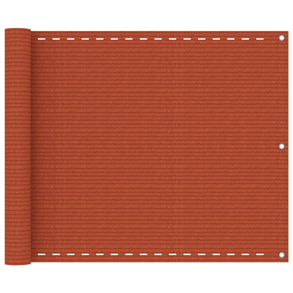 vidaXL Paravan de balcon, portocaliu, 75x500 cm, HDPE