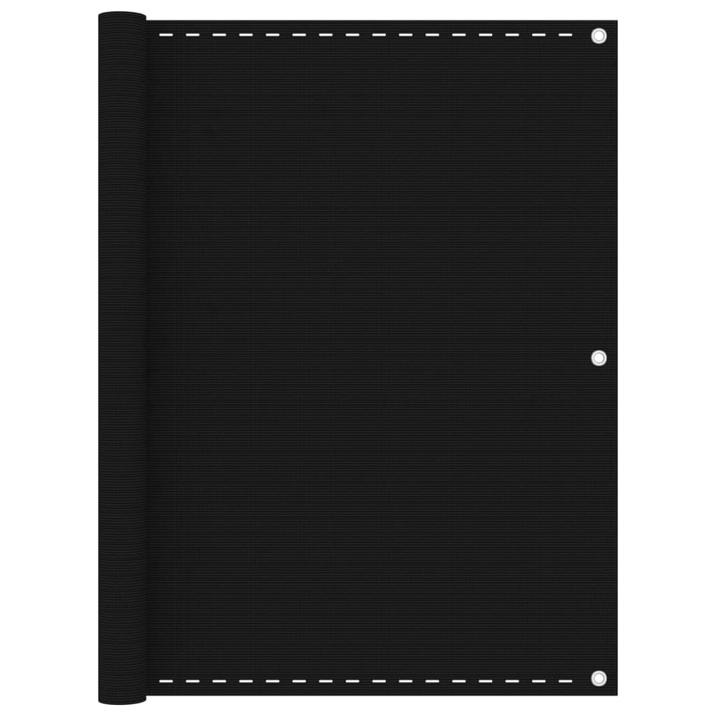 vidaXL Paravan de balcon, negru, 120x400 cm, HDPE