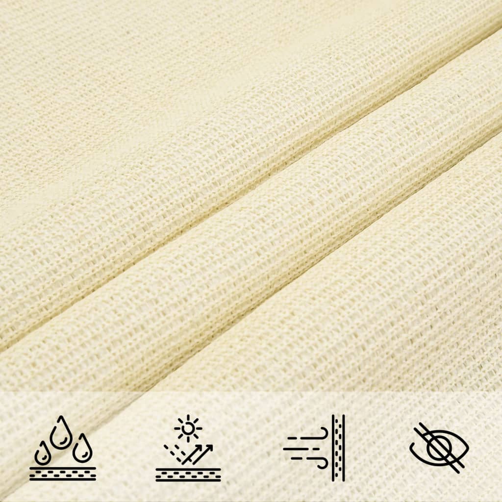 vidaXL Pânză parasolar, crem, 3 x 5 m, 160 g/m² , HDPE