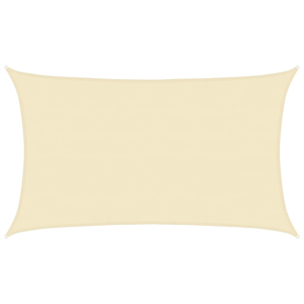 vidaXL Pânză parasolar, crem, 5 x 8 m, HDPE, 160 g/m²