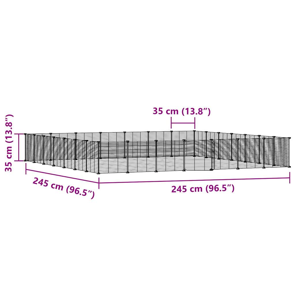 vidaXL Cușcă animale de companie cu ușă 28 panouri negru 35x35 cm oțel
