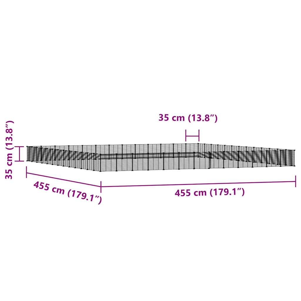 vidaXL Cușcă animale de companie cu ușă 52 panouri negru 35x35 cm oțel