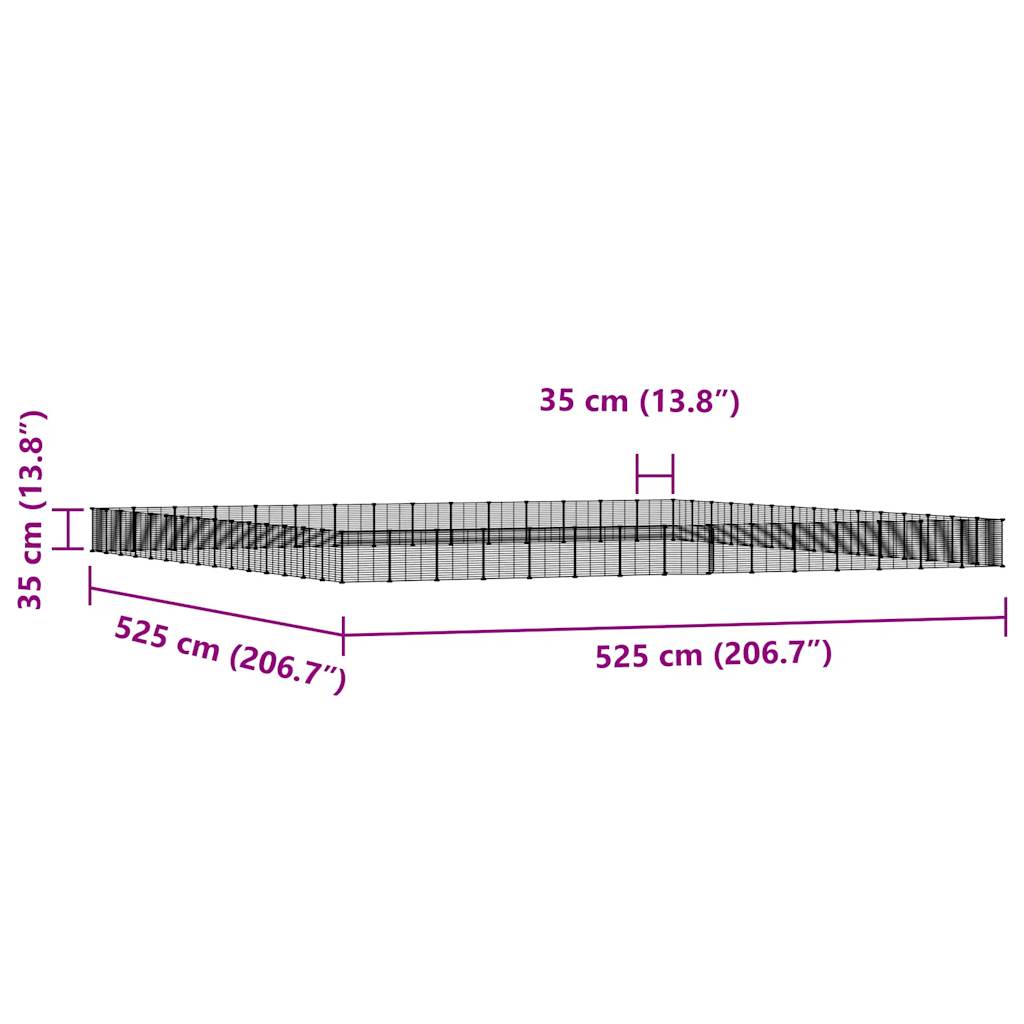 vidaXL Cușcă animale de companie cu ușă 60 panouri negru 35x35 cm oțel