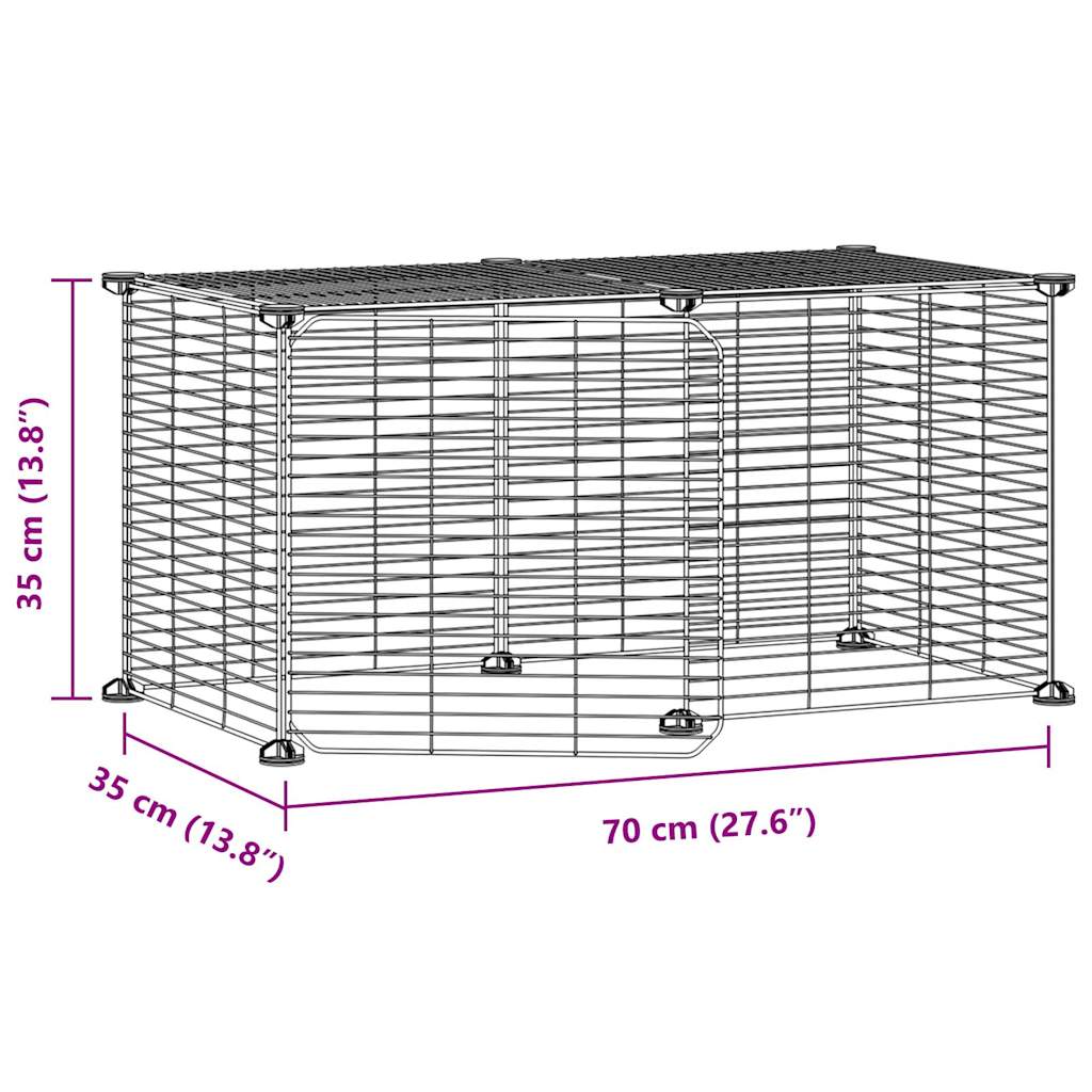 vidaXL Cușcă animale de companie cu ușă, 8 panouri, negru 35x35cm oțel vidaXL Cușcă animale de companie cu ușă, 8 panouri, negru 35x35cm oțel