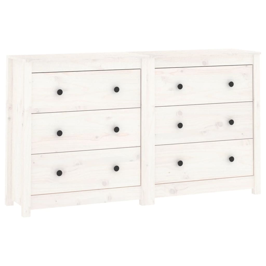 vidaXL Dulap, alb, 140x35x80 cm, lemn masiv de pin