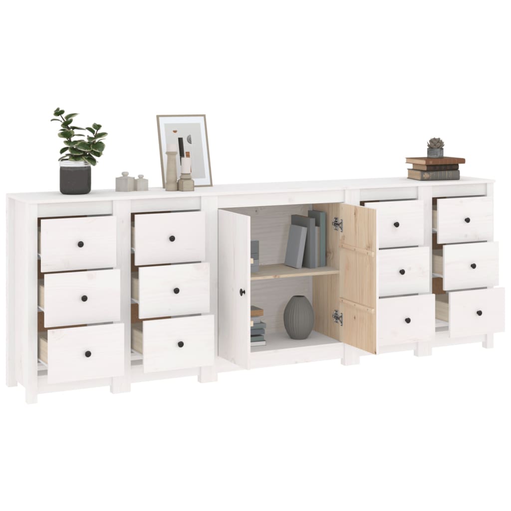 vidaXL Servantă, alb, 230x35x80 cm, lemn masiv de pin vidaXL Servantă, alb, 230x35x80 cm, lemn masiv de pin