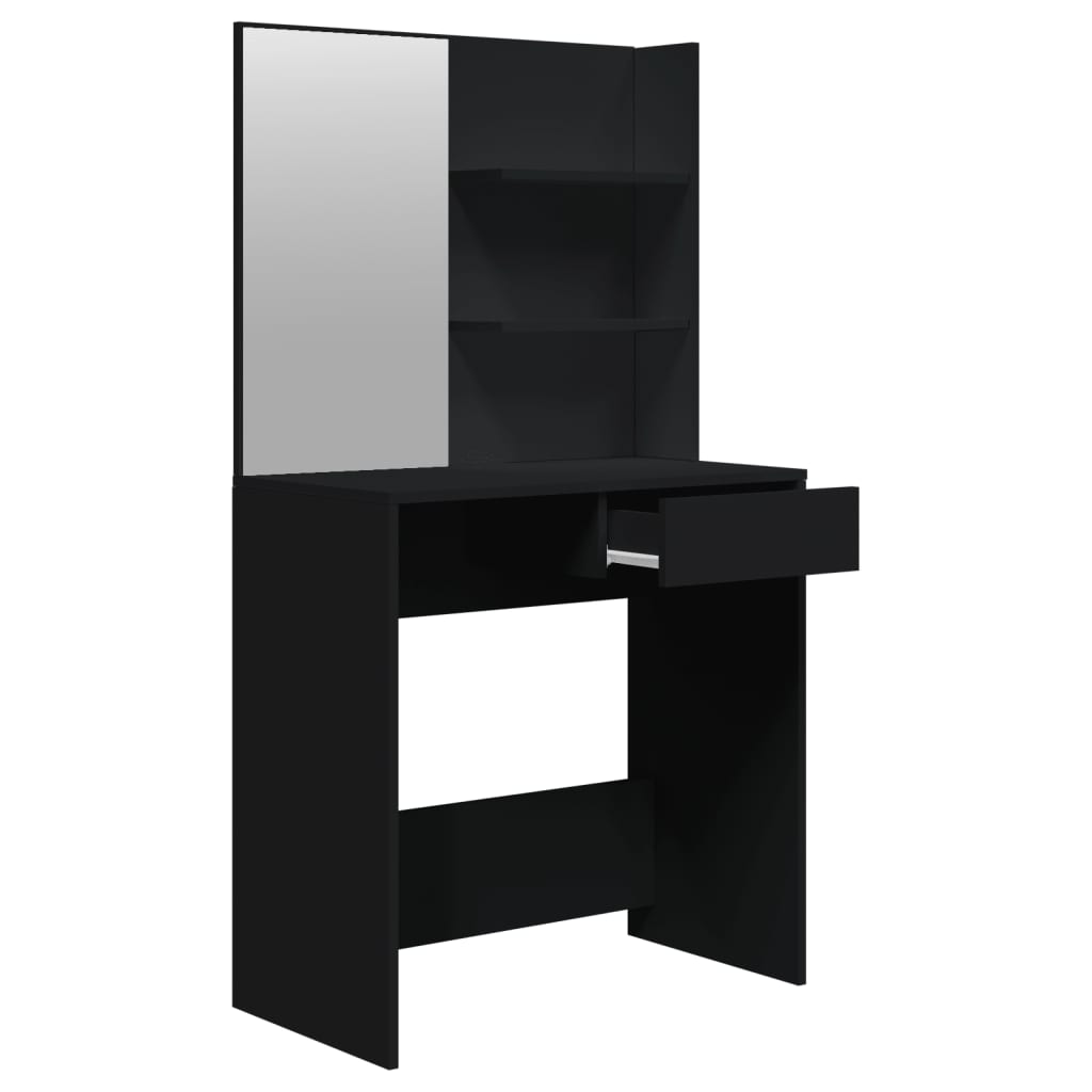 vidaXL Set măsuță de toaletă, negru, 74,5x40x141 cm vidaXL Set măsuță de toaletă, negru, 74,5x40x141 cm