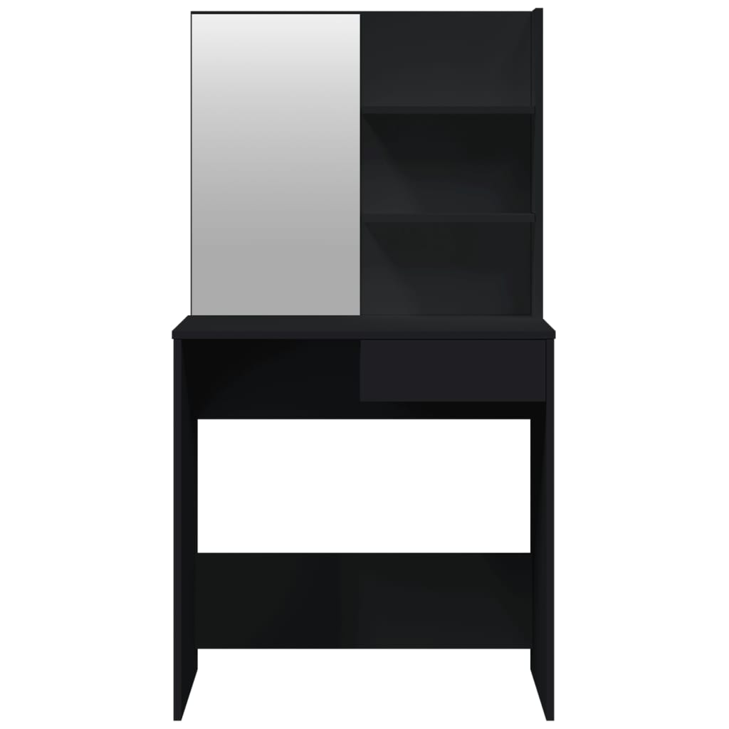 vidaXL Set măsuță de toaletă, negru, 74,5x40x141 cm vidaXL Set măsuță de toaletă, negru, 74,5x40x141 cm