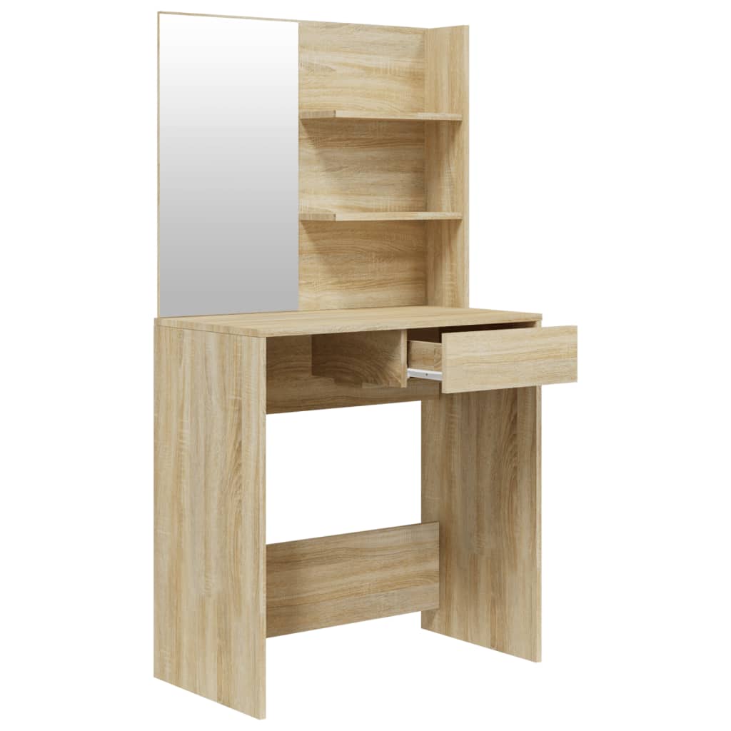 vidaXL Set măsuță de toaletă, stejar sonoma, 74,5x40x141 cm vidaXL Set măsuță de toaletă, stejar sonoma, 74,5x40x141 cm