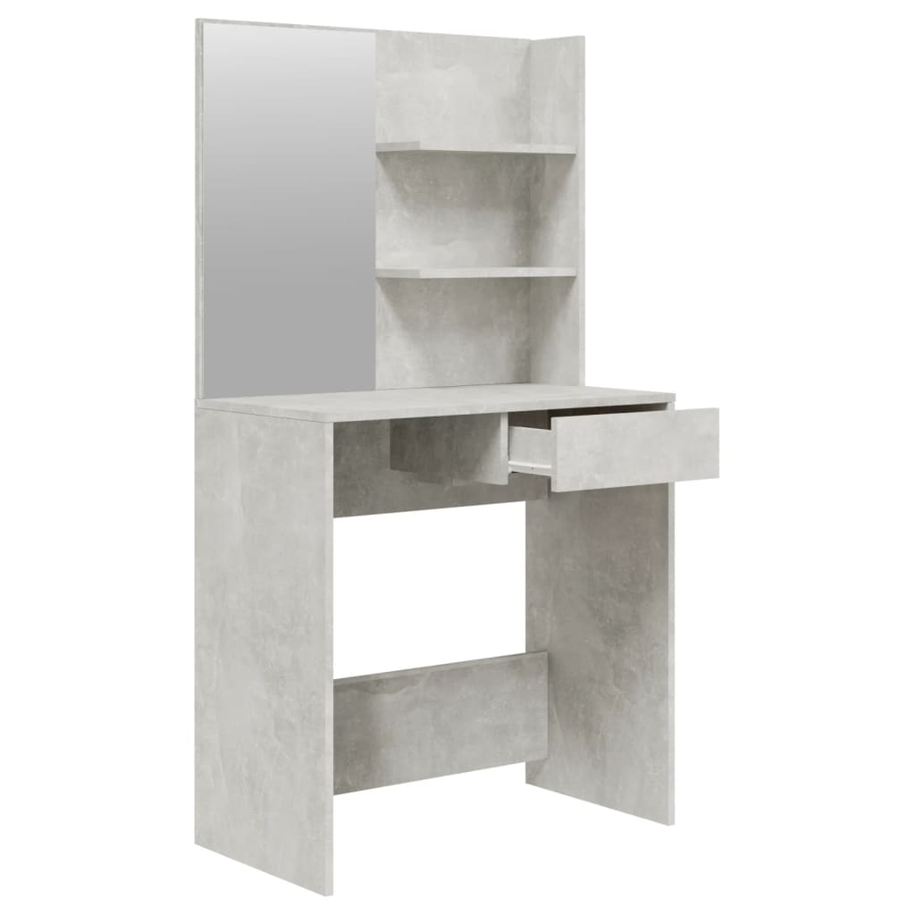 vidaXL Set măsuță de toaletă, gri beton, 74,5x40x141 cm vidaXL Set măsuță de toaletă, gri beton, 74,5x40x141 cm