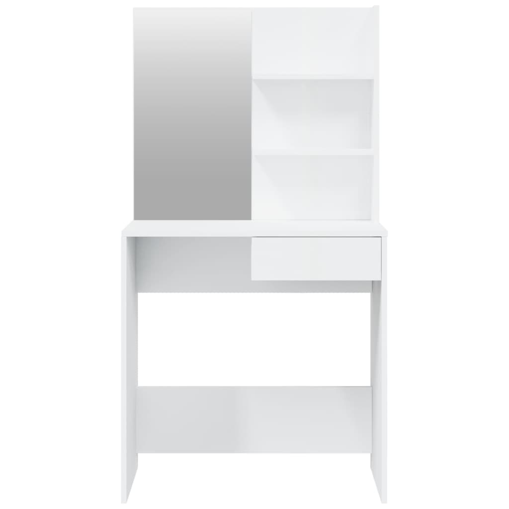 vidaXL Set măsuță de toaletă, alb extralucios, 74,5x40x141 cm vidaXL Set măsuță de toaletă, alb extralucios, 74,5x40x141 cm