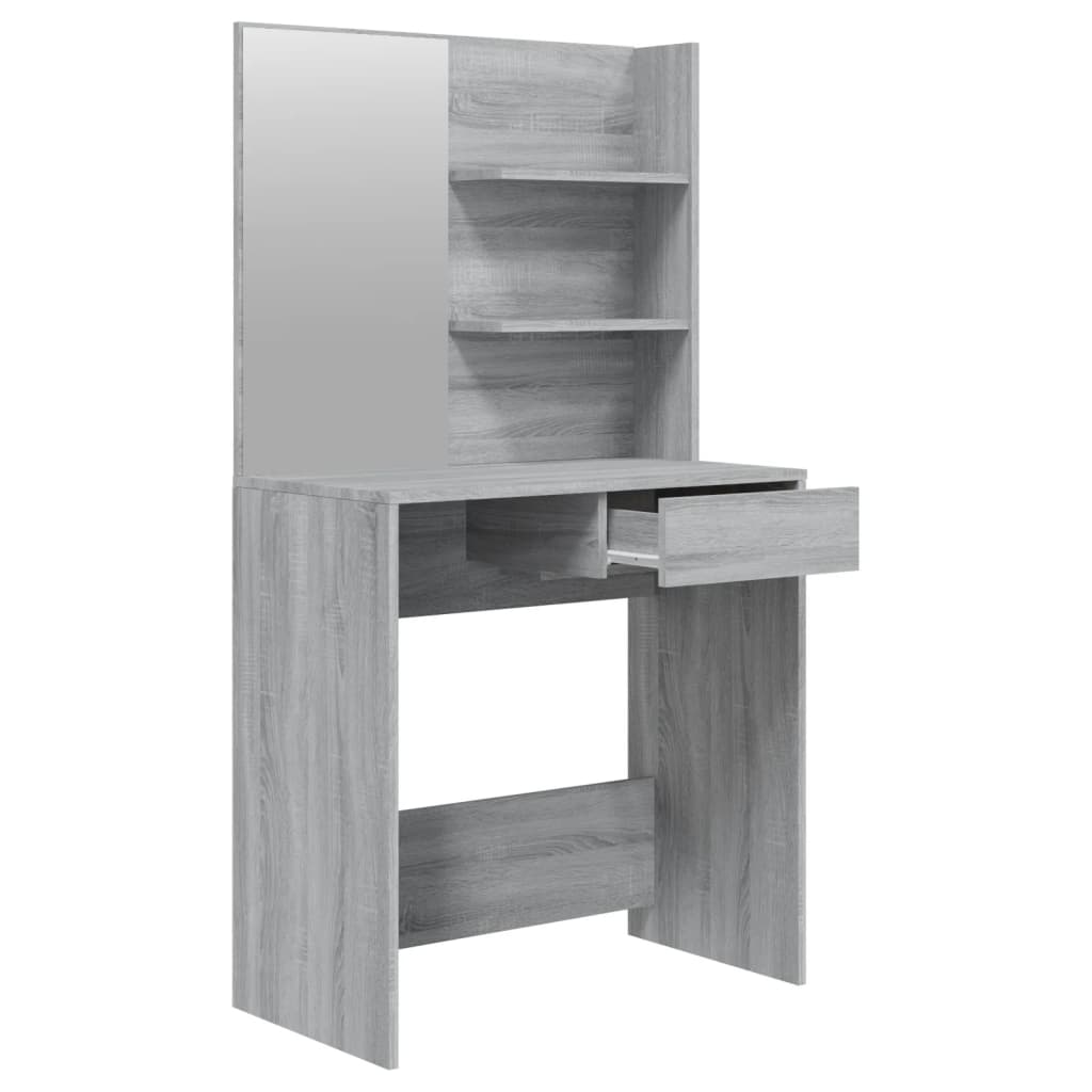 vidaXL Set măsuță de toaletă, gri sonoma, 74,5x40x141 cm vidaXL Set măsuță de toaletă, gri sonoma, 74,5x40x141 cm