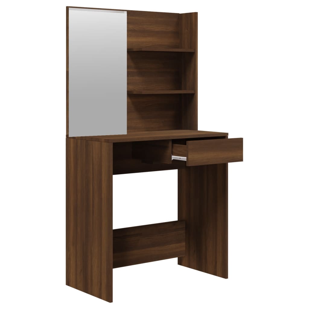 vidaXL Set măsuță de toaletă, stejar maro, 74,5x40x141 cm vidaXL Set măsuță de toaletă, stejar maro, 74,5x40x141 cm