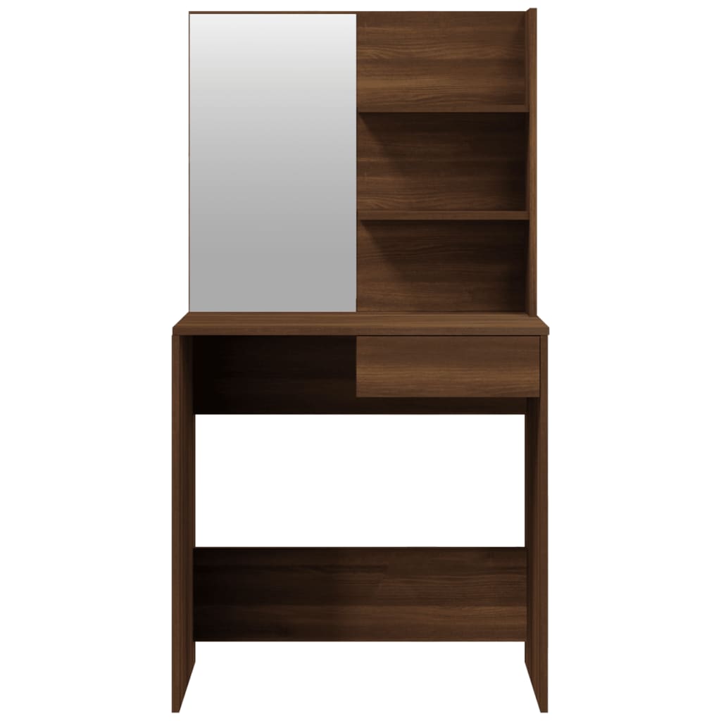 vidaXL Set măsuță de toaletă, stejar maro, 74,5x40x141 cm vidaXL Set măsuță de toaletă, stejar maro, 74,5x40x141 cm