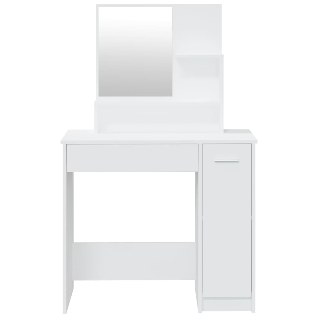 vidaXL Set măsuță de toaletă, alb, 86,5x35x136 cm vidaXL Set măsuță de toaletă, alb, 86,5x35x136 cm