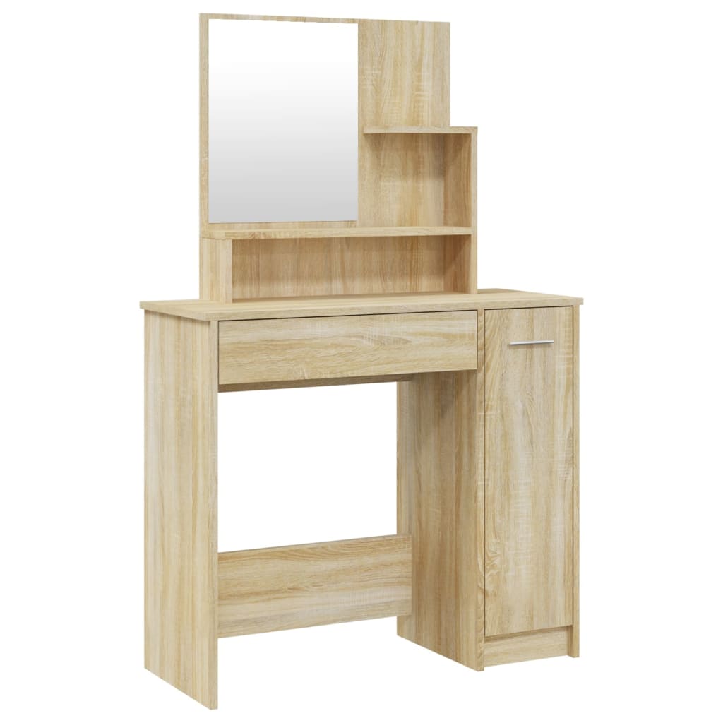 vidaXL Set măsuță de toaletă, stejar sonoma, 86,5x35x136 cm