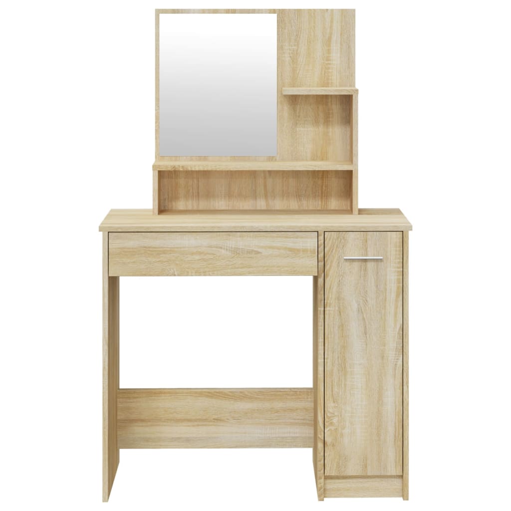 vidaXL Set măsuță de toaletă, stejar sonoma, 86,5x35x136 cm