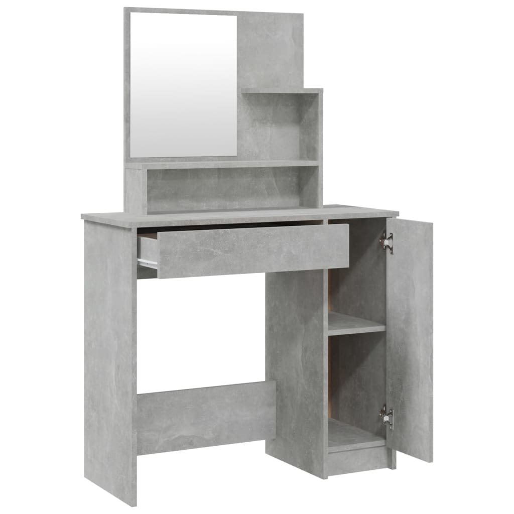 vidaXL Set măsuță de toaletă, gri beton, 86,5x35x136 cm