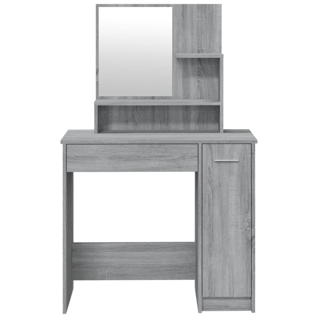 vidaXL Set măsuță de toaletă, gri sonoma, 86,5x35x136 cm vidaXL Set măsuță de toaletă, gri sonoma, 86,5x35x136 cm
