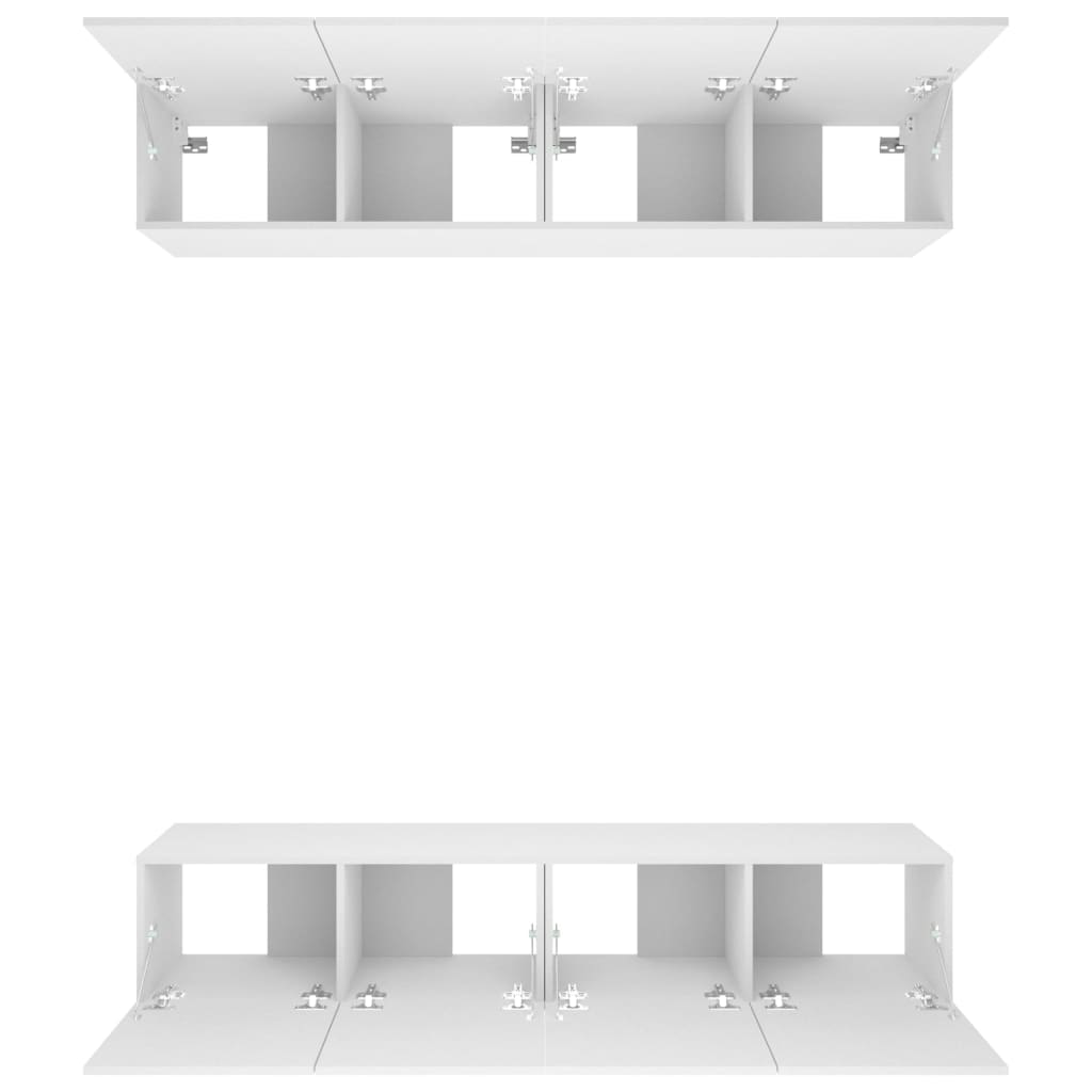 vidaXL Comode TV, 4 buc., alb, 80x30x30 cm, lemn prelucrat