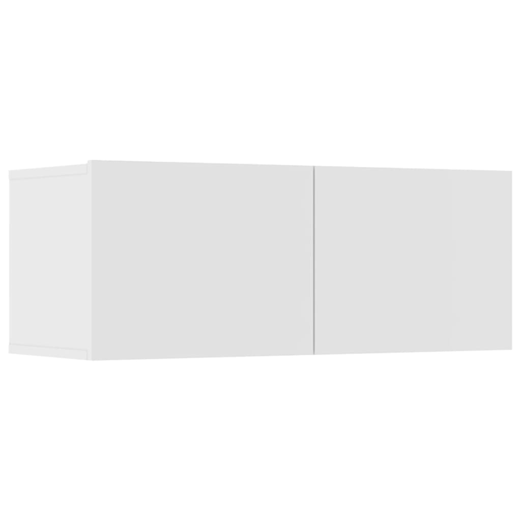 vidaXL Comode TV, 4 buc., alb, 80x30x30 cm, lemn prelucrat