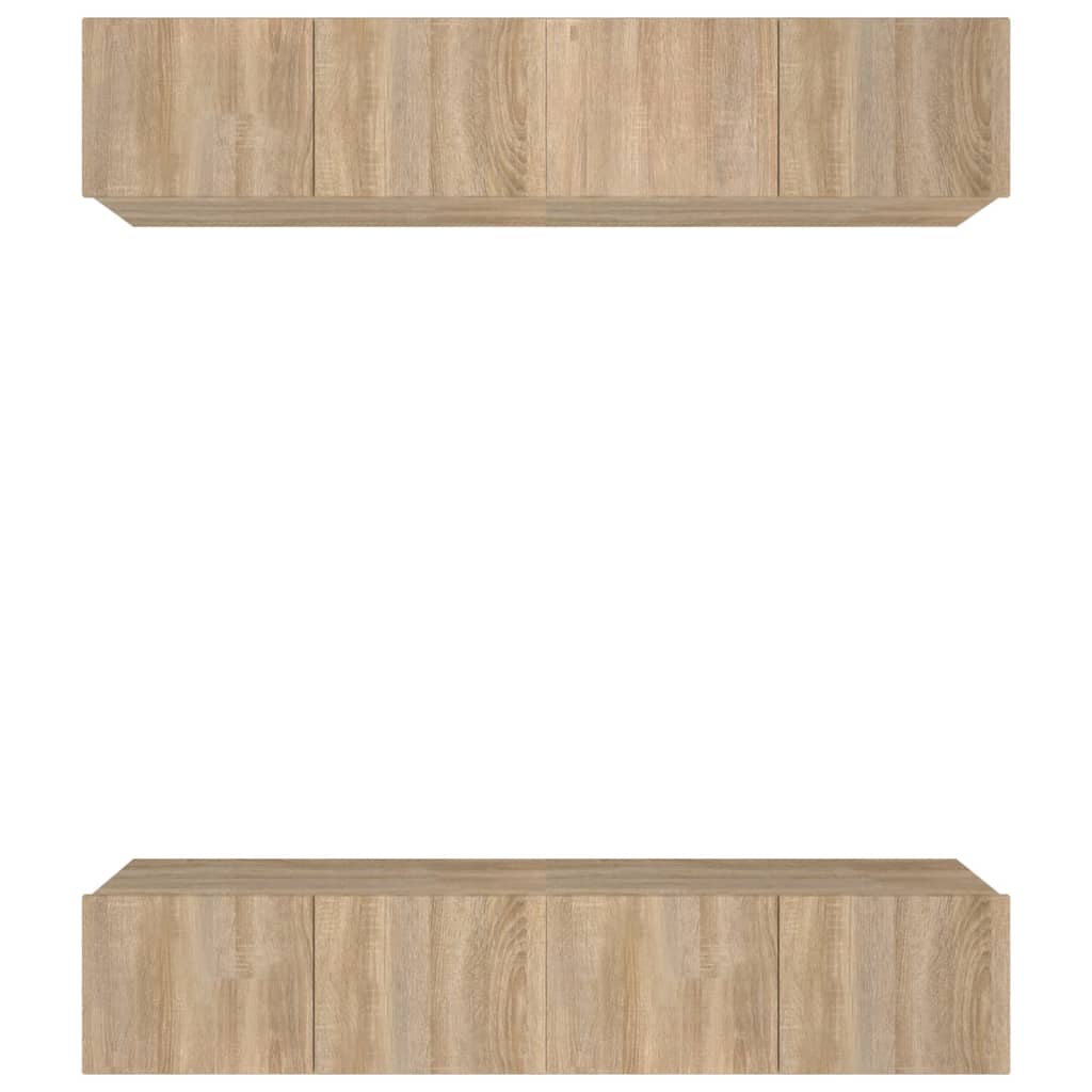 vidaXL Comode TV, 4 buc., stejar sonoma, 80x30x30 cm, lemn prelucrat