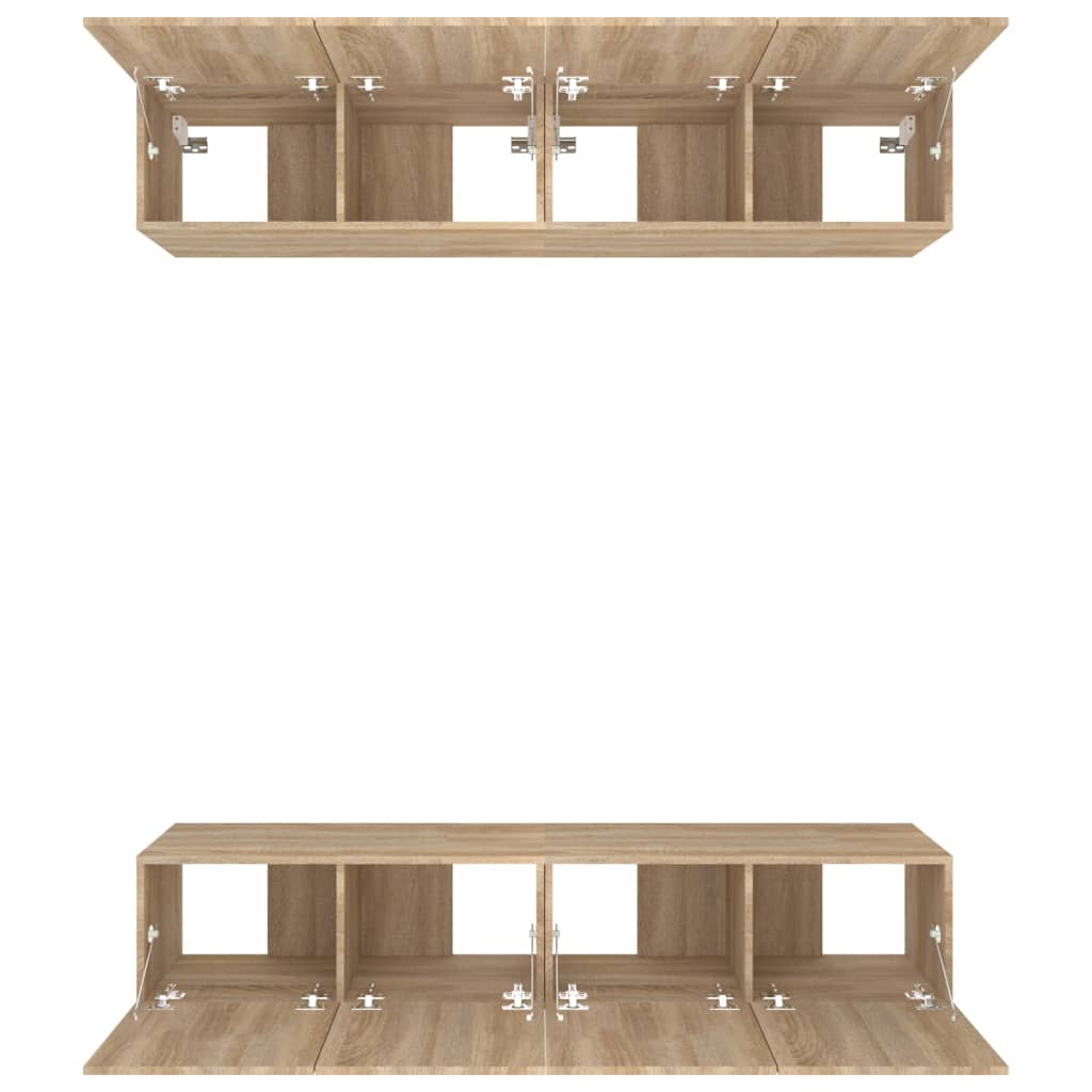 vidaXL Comode TV, 4 buc., stejar sonoma, 80x30x30 cm, lemn prelucrat