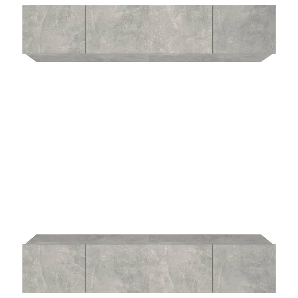 vidaXL Comode TV, 4 buc., gri beton, 80x30x30 cm, lemn prelucrat